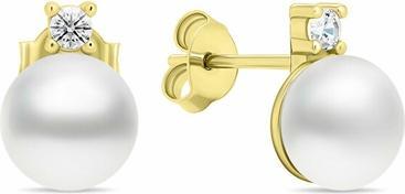 Actual product image Brilio Silver - Elegant gold-plated earrings with real pearls EA597Y