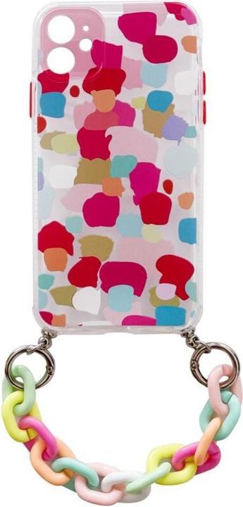 Hurtel Colour Chain Case gel flexible elastic case cover with a chain pendant for iPhone XS / iPhone X