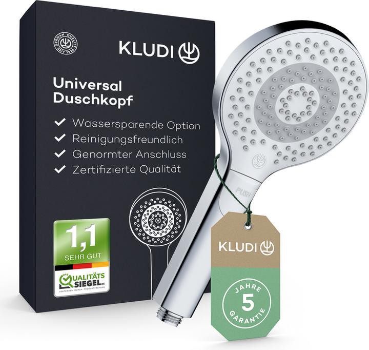 Kludi X3 Tête de douche (3 Types de jets, 15 l/min)