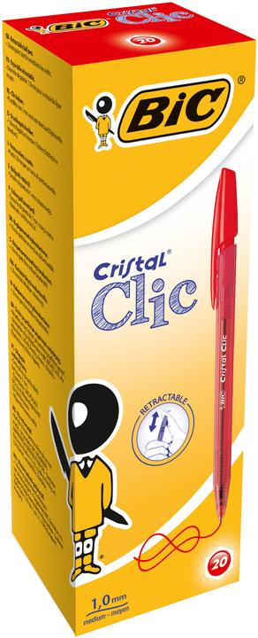 Image du produit Bic CRISTAL CLIC - non rechargeable (Rouge, 20 x)