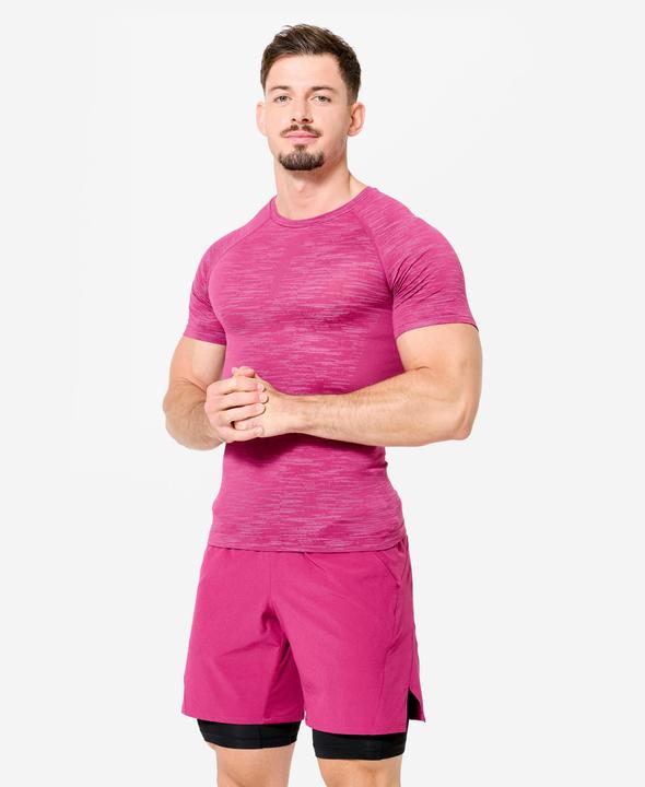 Actual product image Domyos Kompressionsshirt Herren atmungsaktiv Rundhals - lila (S)