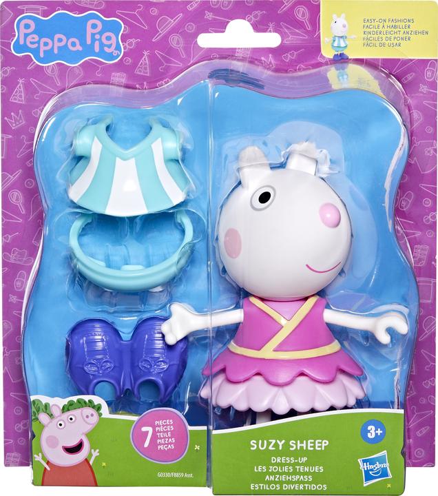 Actual product image Hasbro Peppa Pig Suzy Sheep-Up Figure with 6 Easy-On Fashion Accessories, 6-Inch Doll, Preschool Toys for G