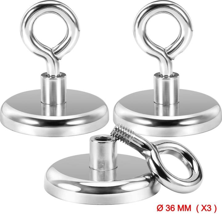 Image du produit Swissdetector Aimants à oeillet - Super puissants - Ø 36 MM - Force 45 kg (X 3)
