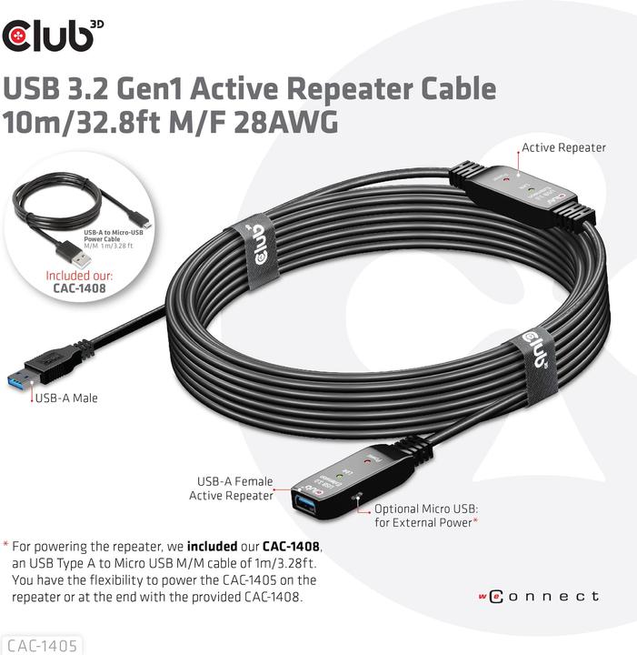 Productafbeelding Club 3D USB A - USB A (10 m, USB 3.2)