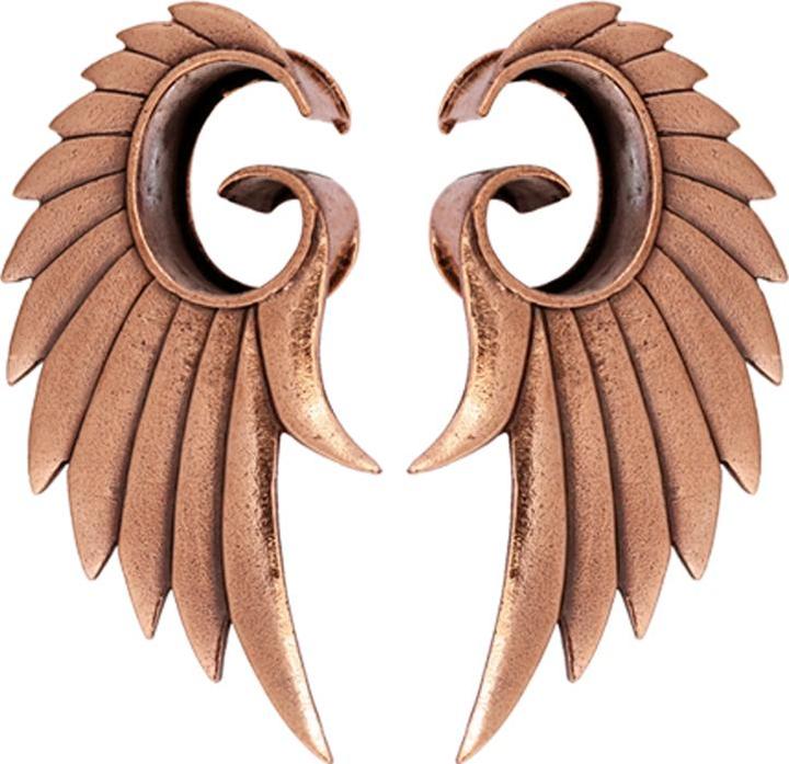 Image du produit Star Piercing Flesh Tunnel or rose Ailes d'ange (2pcs) (sans laiton, Bronze)