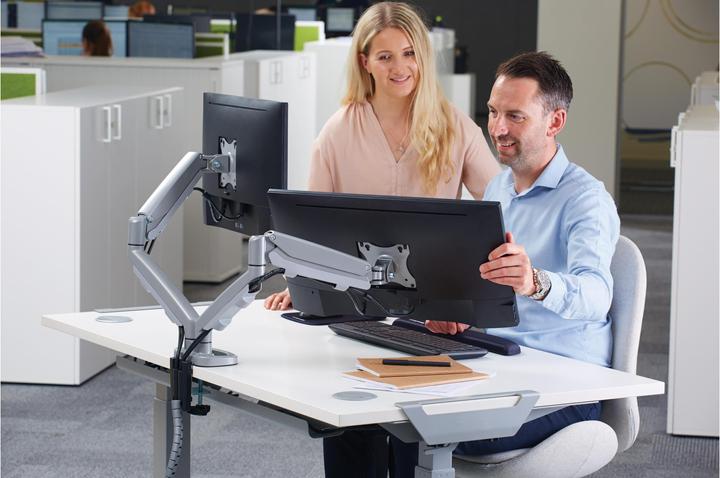 Actual product image Fellowes Eppa double monitor arm (Table, 30")