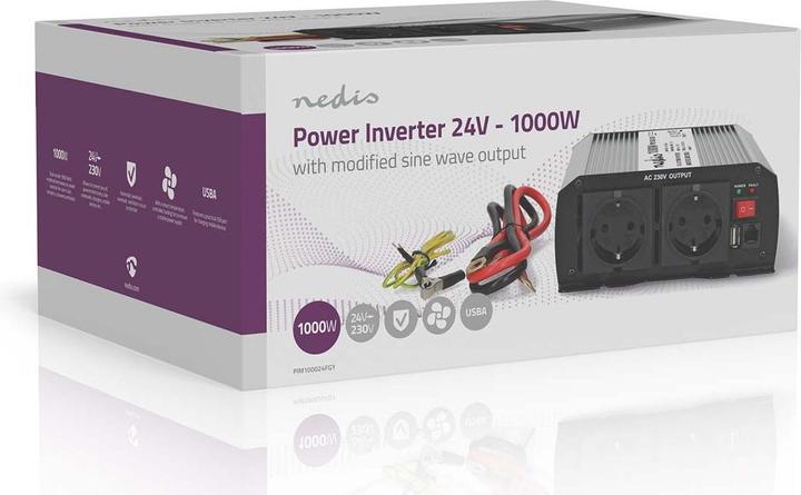 Produktbild Nedis Power Inverter änderte Sinus-Wellen - Eingangsspannung: 24 V DC - Geräteausgangsanschluss: Typ