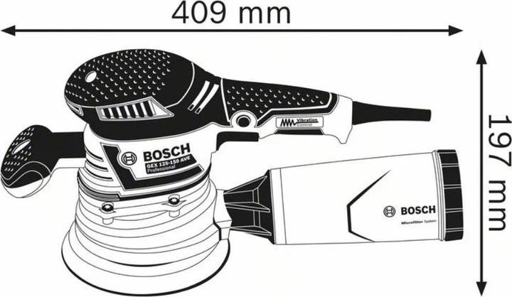 Image du produit Bosch Professional Ponceuse excentrique GEX 40-150 avec 1 x feuille de ponçage multi-trous C470 (Ponceuse excentrique, 400 W)