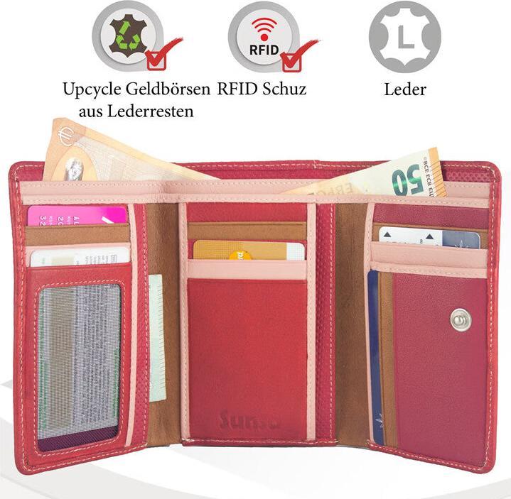 Produktbild Sunsa Damen Portemonnaie Geldbörse RFID Leder Recycelt No.5