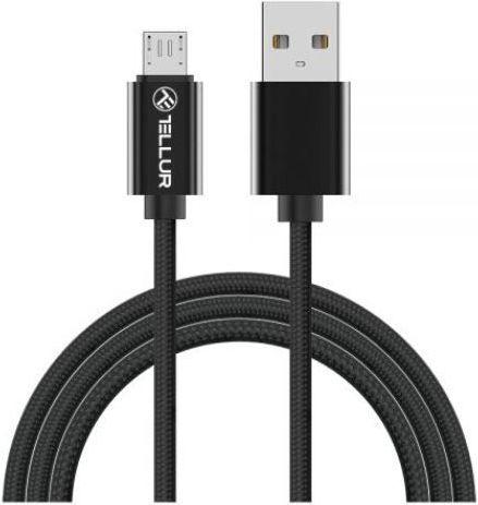 Image du produit Tellur Câble de données, USB vers Micro USB, nylon tressé, 1m noir (1 m)