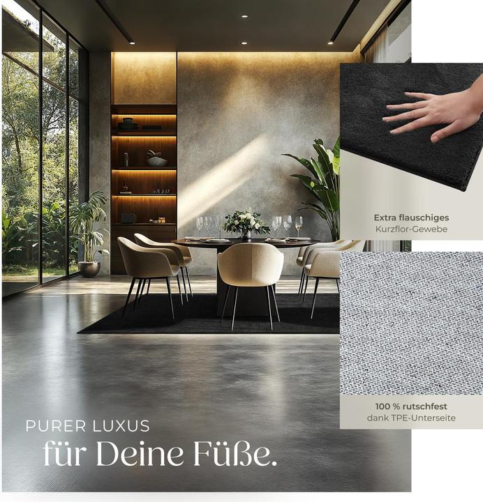 Produktbild tectake Kurzflorteppich Soft Zone (140 x 200 cm)