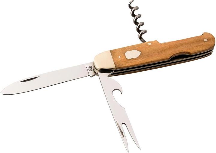 Actual product image Hartkopf-Solingen Hartkopf pocket knife Picnic, 3-piece, 1.4034 steel, olive wood, nickel silver bolsters, engraving