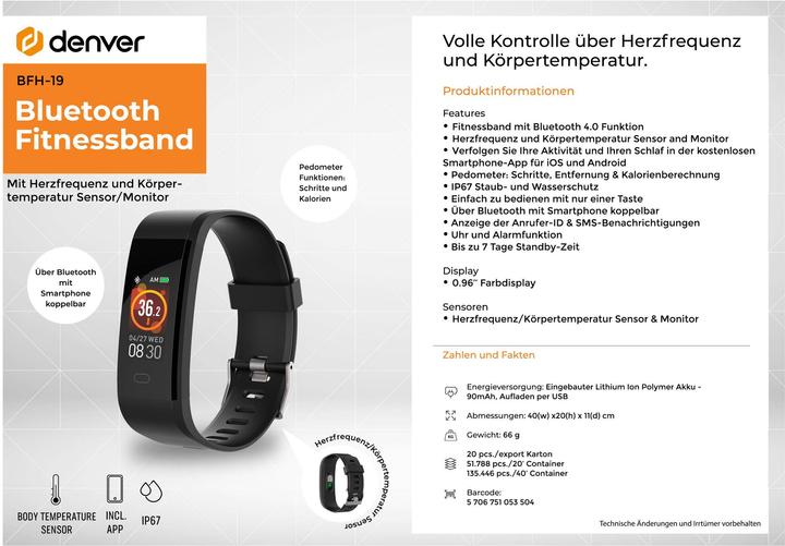 Actual product image Denver BFH-19 Activity meter with strap (24 mm)