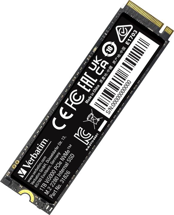 Immagine prodotto Verbatim Vi5000 M.2 SSD 1TB PCIe4 NVMe 31826 (1000 GB, M.2 2280)