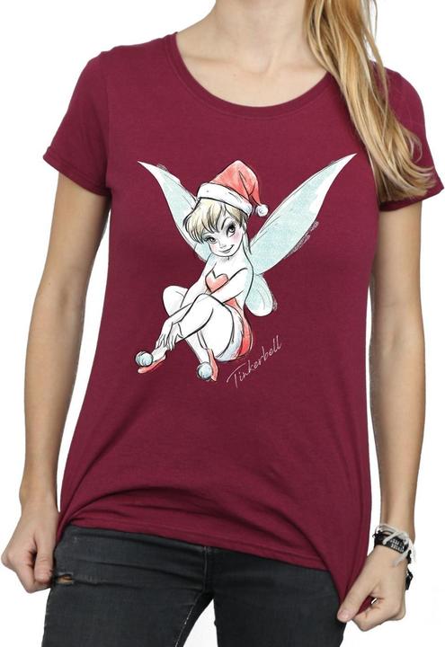 Actual product image Disney Womens/Ladies Tinkerbell Christmas Fairy Cotton T-Shirt (S)