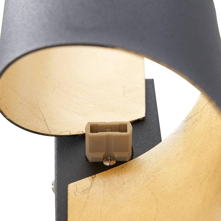 Actual product image Lindby Metal wall lamp Desirio, black-gold (330 lm, G9)