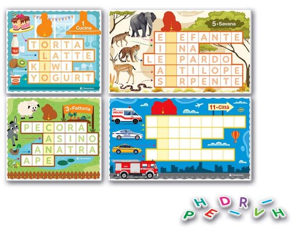 Image du produit Clementoni Sapientino Logic cartes illustrées avec des lettres, des mots croisés pour les enfants, Flashc