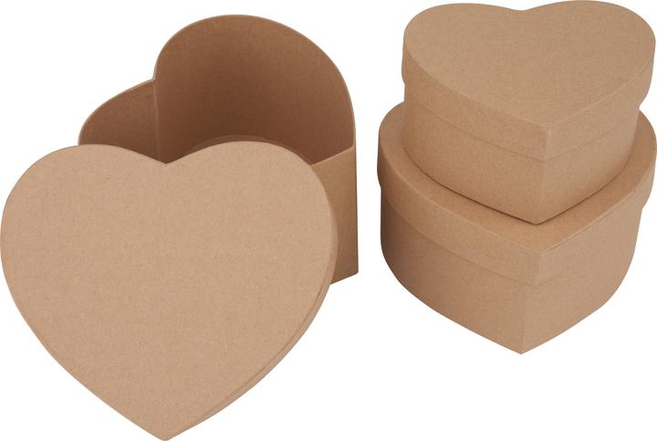 Immagine prodotto VBS Scatole a cuore, set di 3, in cartone naturale