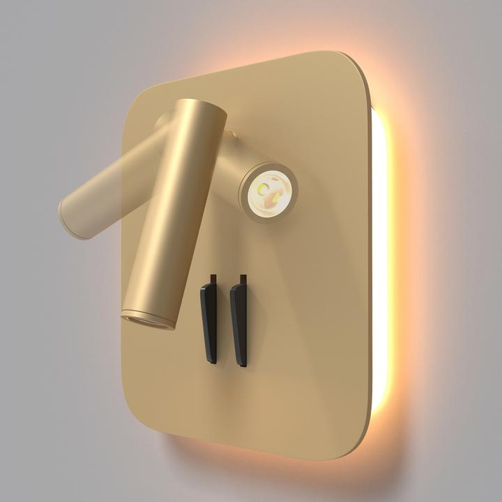 Image du produit Maytoni Ios 176 LED Applique murale 9W pivotante, orientable Or mat Blanc chaud (550 lm)