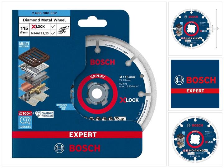 Image du produit Bosch Professional Zubehör Disque de coupe et de meulage Disque de coupe en diamant X LOCK Best for Metal 115 x 22,23 mm