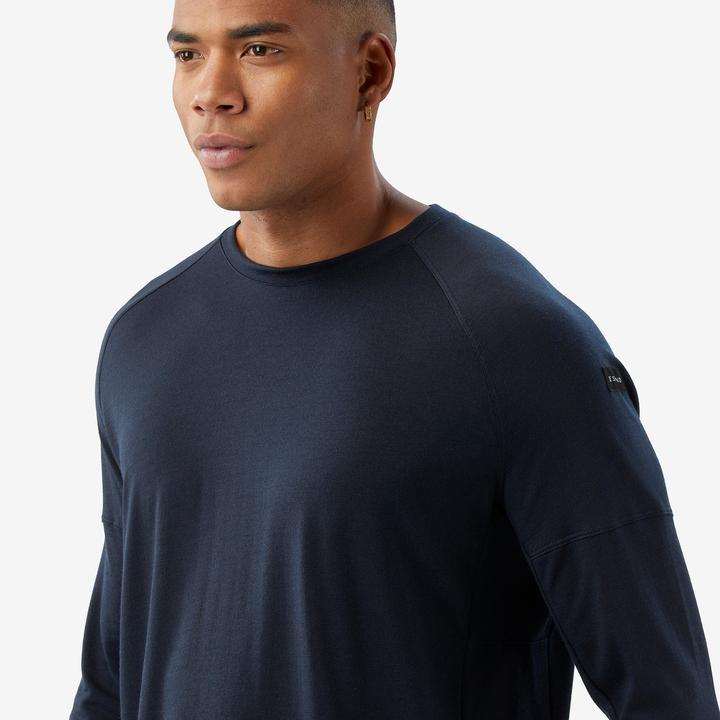 Image du produit Forclaz T-shirt manches longues en laine mérinos homme, Merino Resist bleu marine (M)