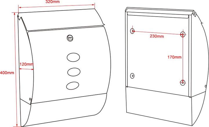 Actual product image Wiltec Mailbox Set Stand Letterbox V18 Single Postbox Letter Mail
