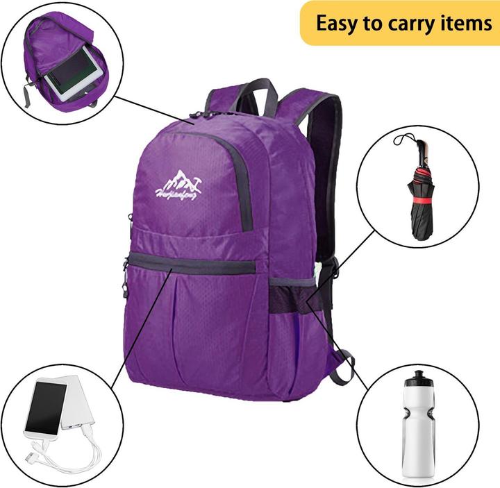 Produktbild Intirilife Faltbarer Rucksack in Violett (36 l)