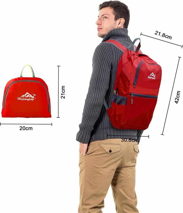 Actual product image Intirilife Foldable backpack in red (36 l)