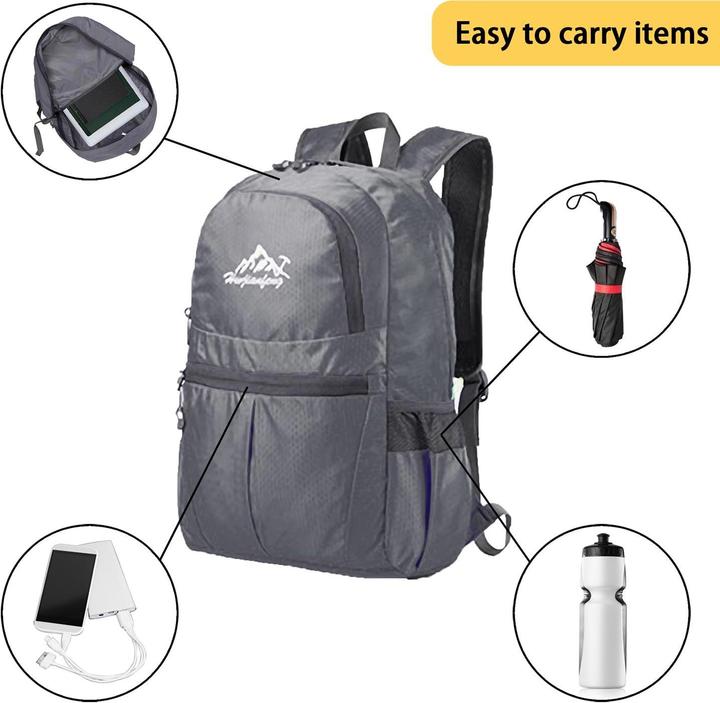 Actual product image Intirilife Foldable Backpack in Grey (36 l)