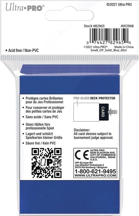 Produktbild Ultra Pro Sleeves / Hüllen Blau Small Size