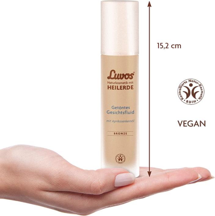 Actual product image Luvos Tinted face fluid bronze natural cosmetics with healing clay