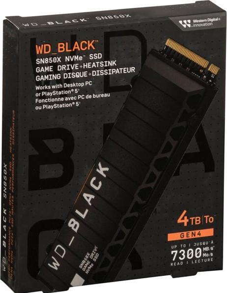 Produktbild WD Black SN850X mit Heatsink (4000 GB, M.2 2280)