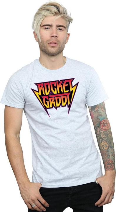 Produktbild Guardians Of The Galaxy Vol. 2 Rocket And Groot Metal Logo TShirt (S)