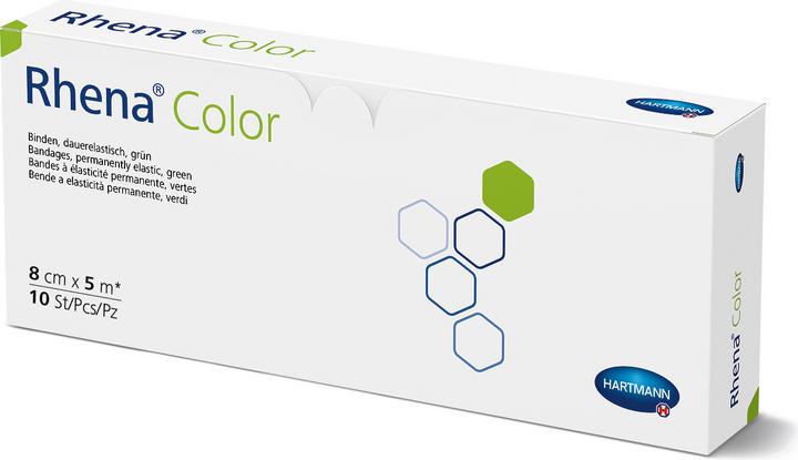 Actual product image Rhena Color Elastische Binden 8cmx5m grün offen