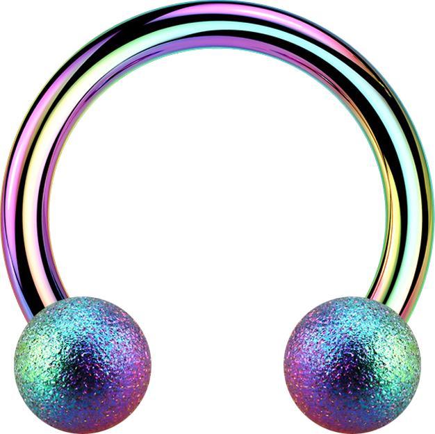 Image du produit Star Piercing Circular Barbell coloré avec deux boules mouchetées (sans laiton, Acier chirurgical 316L)