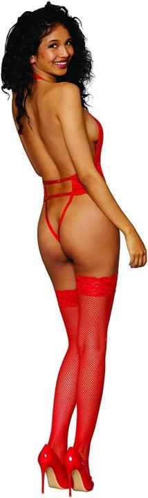 Actual product image Dreamgirl Women's Stretch Lace and Stretch Velvet Garter Teddy (One size)