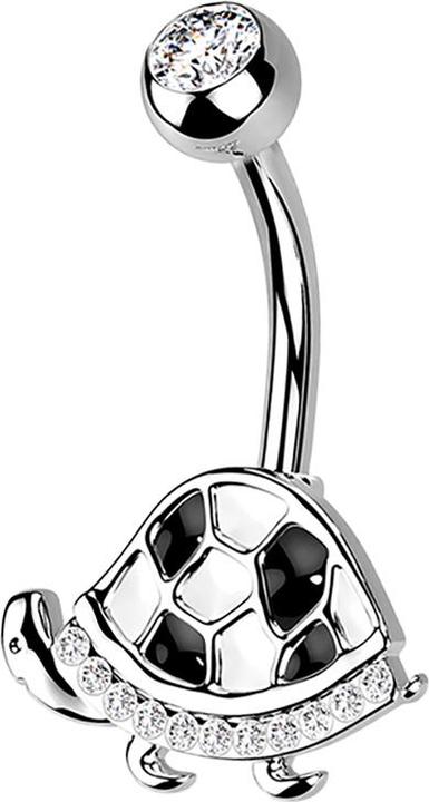 Image du produit Star Piercing Banane argent Tortue noire (Acier chirurgical 316L, Laiton)