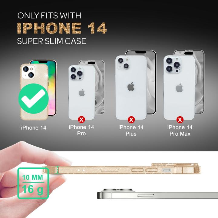 Produktbild Nalia Klare Glitzer Silikon Hülle (Apple iPhone 14)
