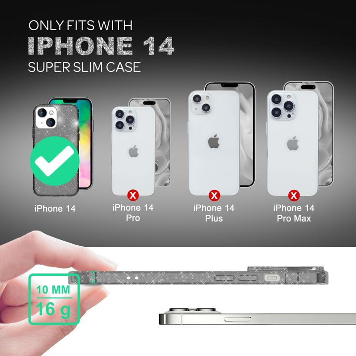 Produktbild Nalia Klare Glitzer Silikon Hülle (Apple iPhone 14)