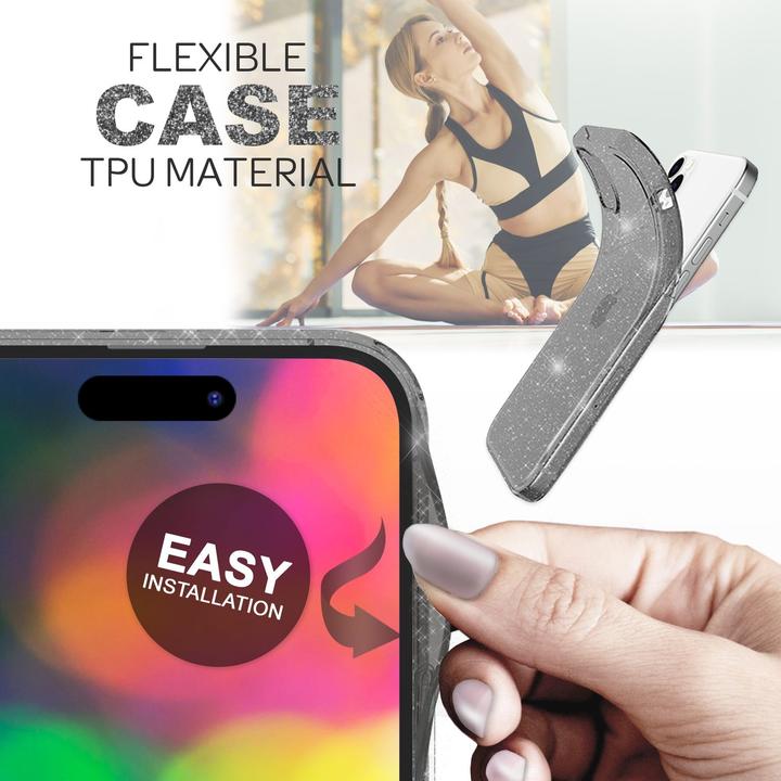 Produktbild Nalia Klare Glitzer Silikon Hülle (Apple iPhone 14 Pro)