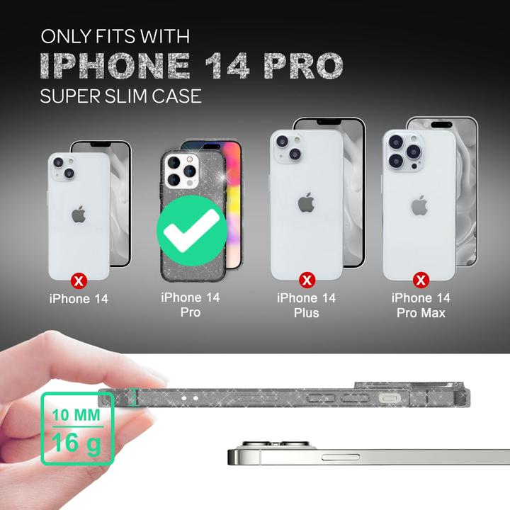 Produktbild Nalia Klare Glitzer Silikon Hülle (Apple iPhone 14 Pro)