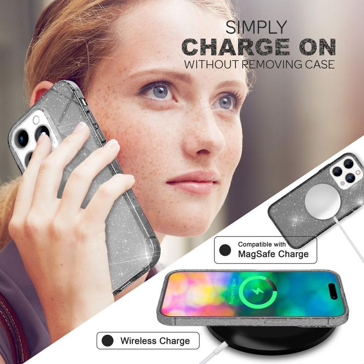 Produktbild Nalia Klare Glitzer Silikon Hülle (Apple iPhone 14 Pro)