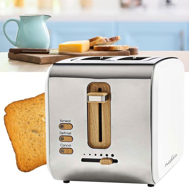 Actual product image Nedis Toaster - Soft touch - 6 different settings - Defrost and reheat function - Crumb tray