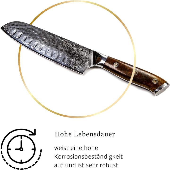 Produktbild Stallion Damastmesser, V-Schliff 10 Grad (17.50 cm)