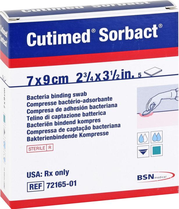 Produktbild BSN CUTIMED Sorbact Kompressen 7x9 cm, 5 St KOM