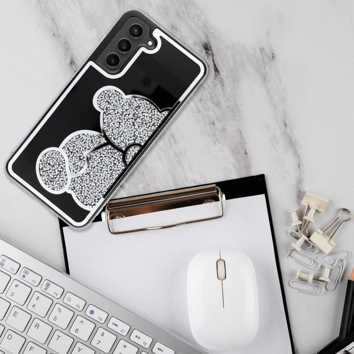 Actual product image OEM Back panel cover TEDDY BEAR Case for SAMSUNG A16 5G silver
