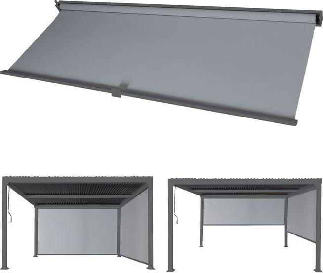 Immagine prodotto Mendler Parete laterale per pergola HWC-L41, tessuto/tessuto 3x3m, antracite (206 cm, 283 cm)