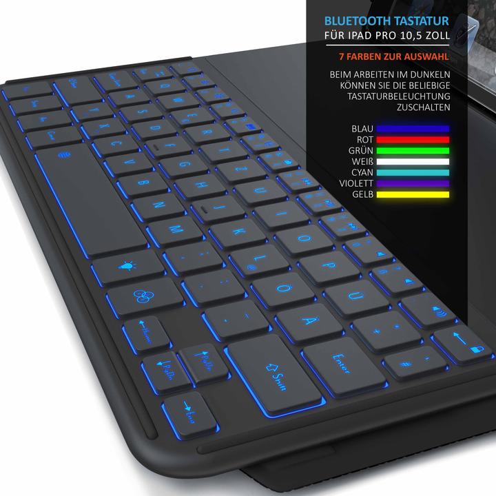 Actual product image Aplic Bluetooth keyboard with leather case for iPad Pro 10.5". (DE, iPad Pro 10.5)