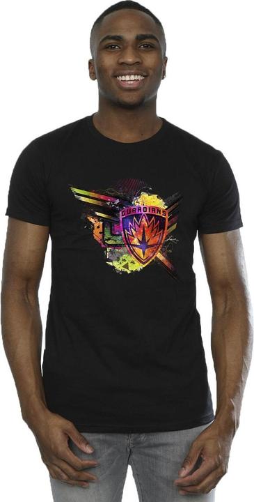 Actual product image Mens Guardians Of The Galaxy Abstract Shield Chest T-Shirt (M)
