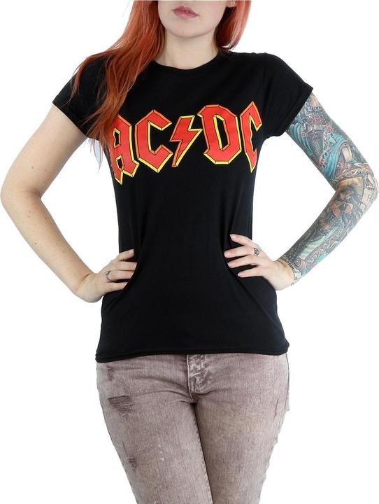 Produktbild AC/DC TShirt mit rotem Logo aus Baumwolle (M)